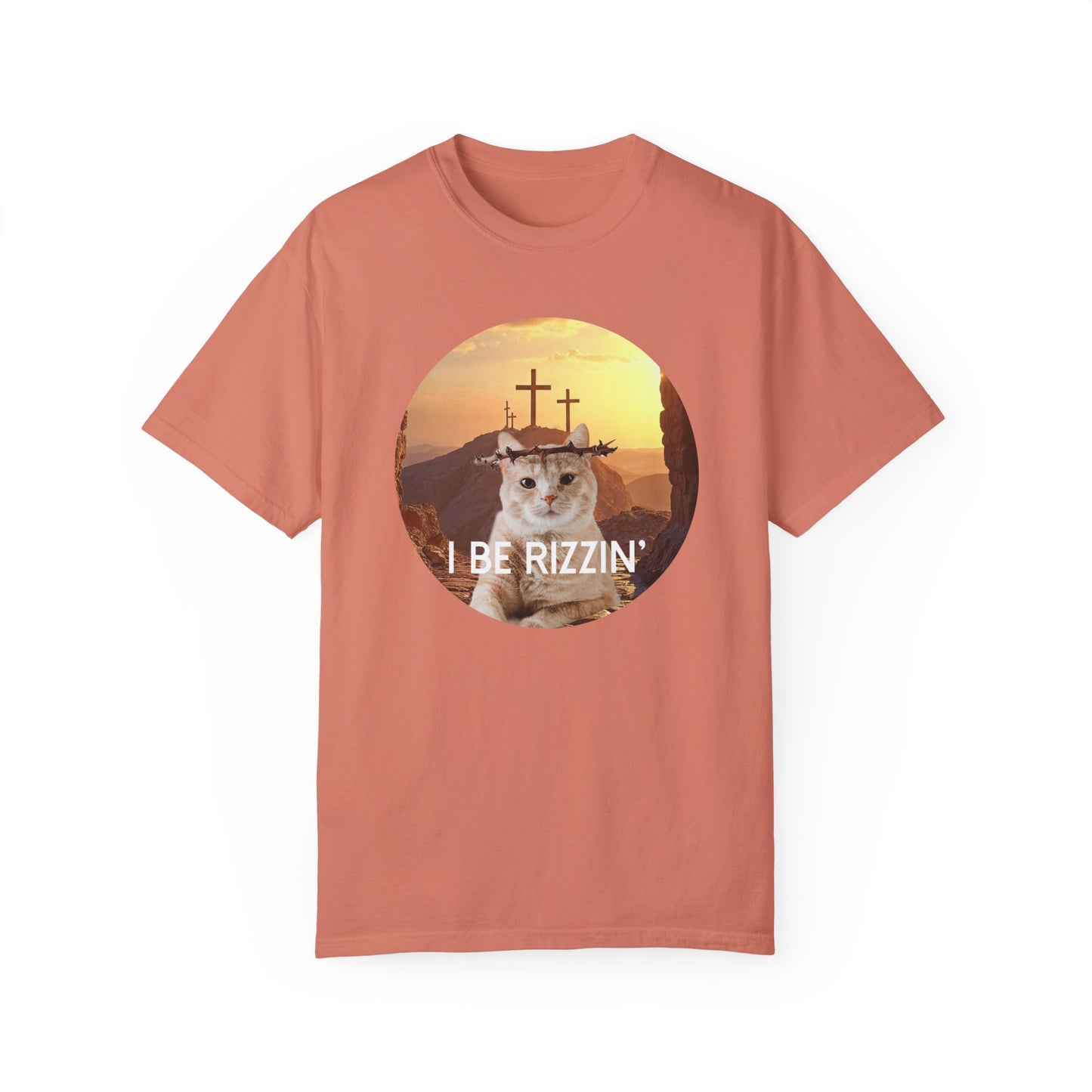 Funny Cat T-Shirt - 'I Be Rizzin' Unisex Garment-Dyed Tee