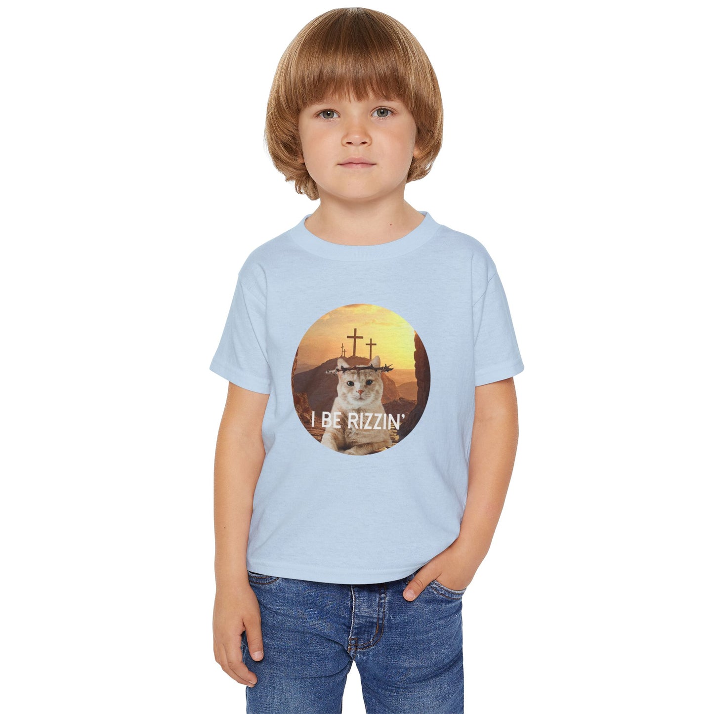 Funny Toddler T-Shirt - 'I Be Rizzin'' Cat Design