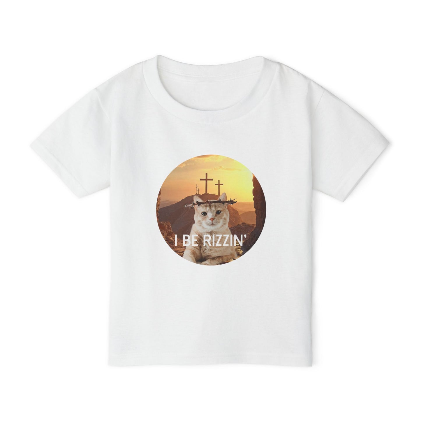 Funny Toddler T-Shirt - 'I Be Rizzin'' Cat Design