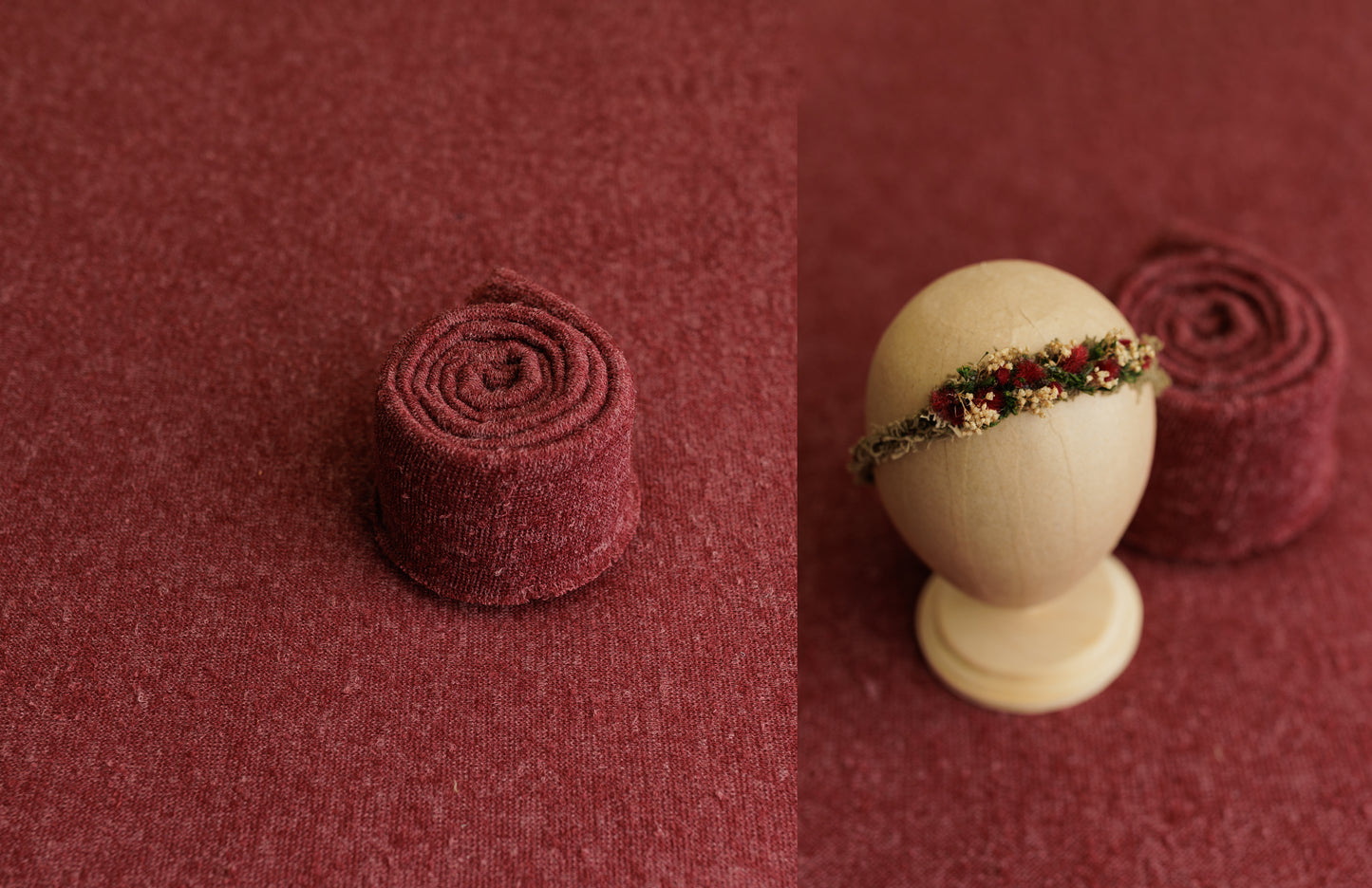 Burgundy Terry Drop and Wrap Set