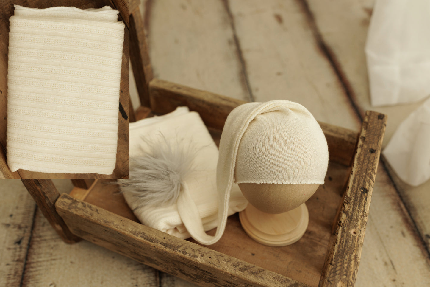 Milk Wrap and Pom Hat
