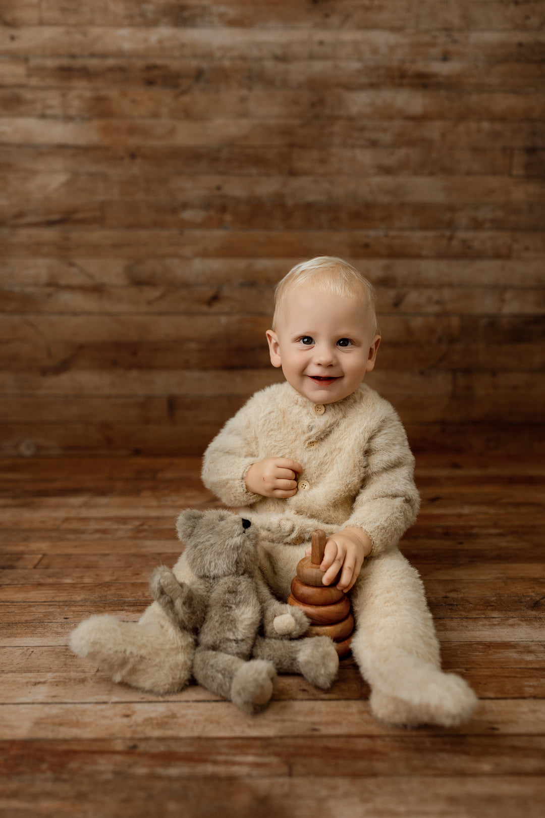 Beary Cute Sitter Romper and Bonnet set