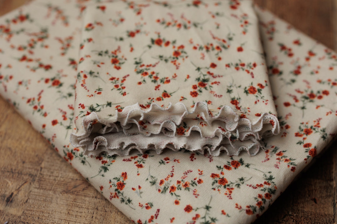 Grandma’s Couch Floral Fabric Drop + Ruffle Wrap