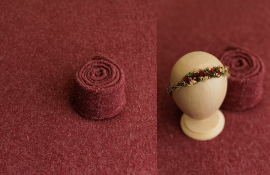 Burgundy Terry Drop and Wrap Set