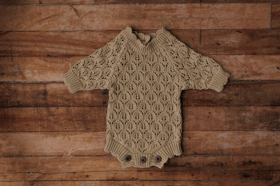 Linen Knit Newborn Romper