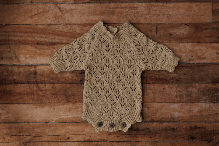 Linen Knit Newborn Romper
