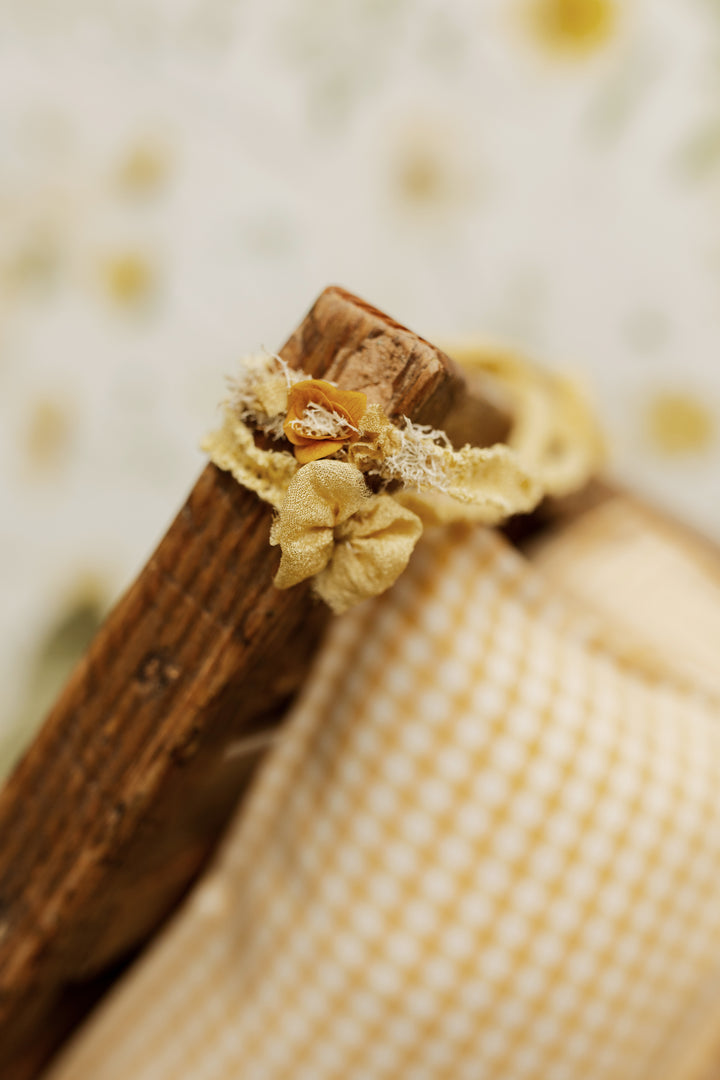 Andrena Newborn Tiebacks | Dainty Bow + Mini Floral Tieback