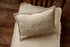 Ivory newborn photography mattress sheet and pillowcase set featuring a metallic gold star pattern on textured fabric.