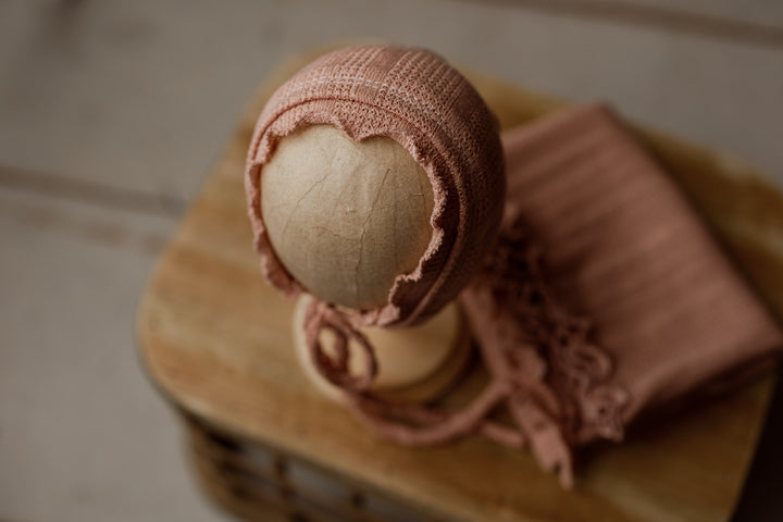 Petal & Pearl Newborn Ruffle Bonnet
