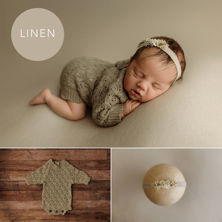 Linen Knit Newborn Romper